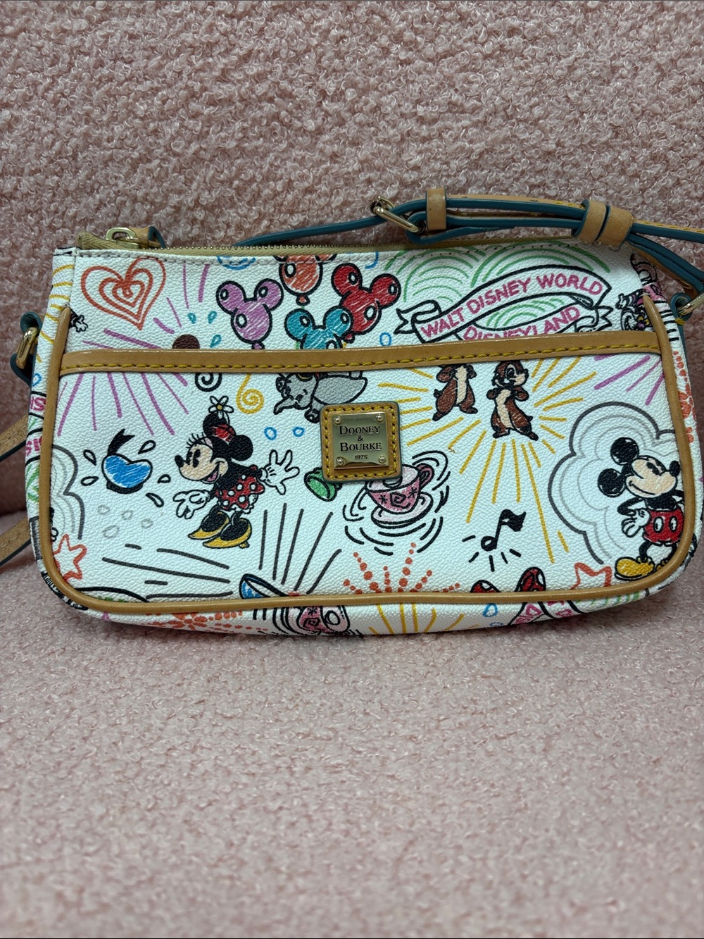 Dooney & Bourke White Multi Disney Character Print Crossbody